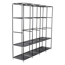 Closet Portátil Garment, Negro, Variedad de Entrepaños en Tela