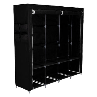 Closet Portátil Garment, Negro, Variedad de Entrepaños en Tela
