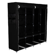 Closet Portátil Garment, Negro, Variedad de Entrepaños en Tela