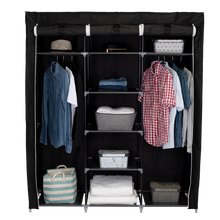 Closet Portátil Jesan, Negro, Variedad de Entrepaños en Tela