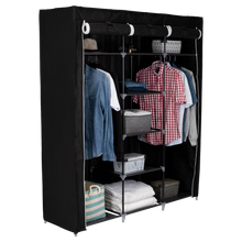 Closet Portátil Jesan, Negro, Variedad de Entrepaños en Tela
