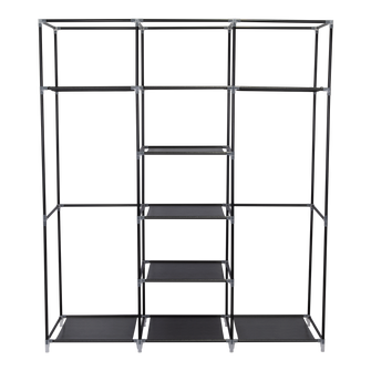 Closet Portátil Jesan, Negro, Variedad de Entrepaños en Tela
