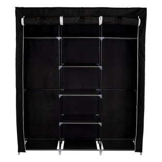 Closet Portátil Jesan, Negro, Variedad de Entrepaños en Tela