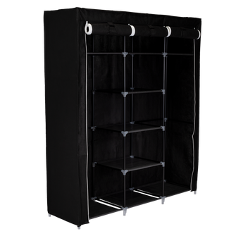 Closet Portátil Jesan, Negro, Variedad de Entrepaños en Tela
