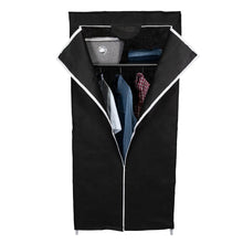 Closet Portátil Jeasken, Negro, Variedad de Entrepaños en Tela