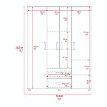 Closet Barin 150, Nevado y Blanco, con dos cajones organizadores multiusos