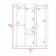 Closet Belen, Fresno Europeo y Wengue, con amplios espacios para guardar ropa ZF