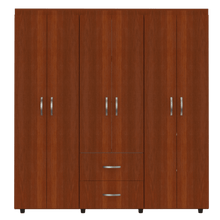 Closet Bariloche Bombay, Marrón y Blanco, Variedad de Entrepaños y Seis Puertas Abatibles