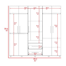 Closet Grays, Fresno Europeo y Blanco Duqueza, puerta con Espejo