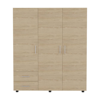 Closet Light, Beige, con Dos Cajones y Tres Puertas Batientes