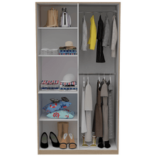 Closet Trade, Beige y Blanco con amplio espacio para almacenamiento y dos tubos para colgar ropa