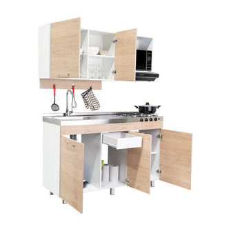 Cocina Integral Deneb, Beige y Blanco no incluye mesón
