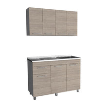 Cocina Integral Ameralto, Blanco y Beige, Incluye Mesón Derecho