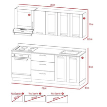Cocina Integral Elica, Beige, Incluye Mesón Derecho con Estufa 4 Puestos A Gas + Campana + Horno