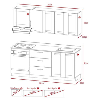 Combo para Cocina Hefest, Incluye Cocina Integral y Barra de Cocina