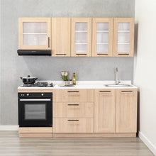 Cocina Integral Elica, Beige, Incluye Mesón Derecho con Estufa 4 Puestos A Gas + Campana + Horno