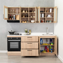 Cocina Integral Elica, Beige, Incluye Mesón Derecho con Estufa 4 Puestos A Gas + Campana + Horno