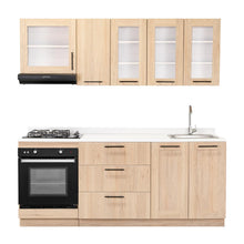 Cocina Integral Elica, Beige, Incluye Mesón Derecho con Estufa 4 Puestos A Gas + Campana + Horno