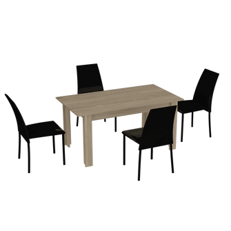 Comedor Estrella, Beige, con Cuatro Sillas