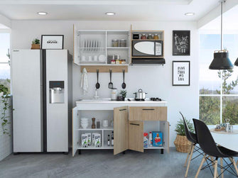 Cocina Integral Kane, Beige y Blanco, No Incluye Mesón