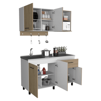 Cocina Integral Kane, Beige y Blanco, No Incluye Mesón