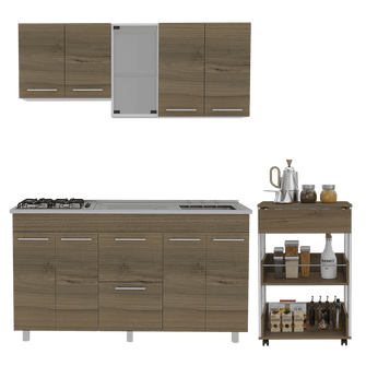 Combo para Cocina Almería, Incluye Cocina Integral y Mesa Auxiliar