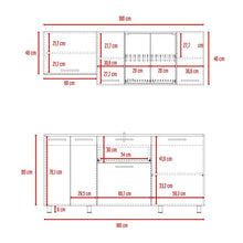 Cocina Integral 180 Linar, Cemento y Blanco, Incluye Mesón Derecho En Acero Inoxidable  ZF