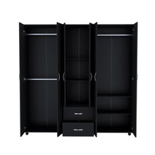 Closet Barin 200x200, Wengue, Con Cuatro Puertas Abatibles