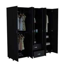 Closet Barin 200x200, Wengue, Con Cuatro Puertas Abatibles