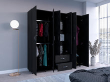 Closet Barin 200x200, Wengue, Con Cuatro Puertas Abatibles
