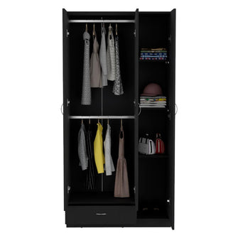 Closet Viltex, Wengue, con amplios espacio para ropa y tres puertas abatibles