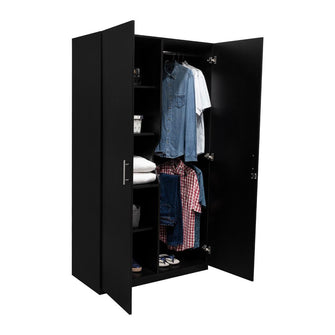 Closet Maya, Wengue, con Dos Puertas Abatibles con Cerradura y Cuatro Entrepaños