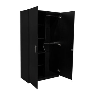 Closet Maya, Wengue, con Dos Puertas Abatibles con Cerradura y Cuatro Entrepaños