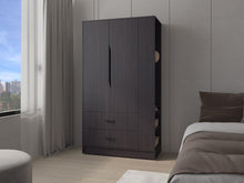Closet Dakota, Wengue, con tres puertas abatibles y un cajon ZF