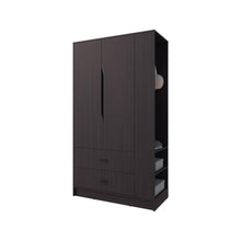 Closet Dakota, Wengue, con tres puertas abatibles y un cajon ZF