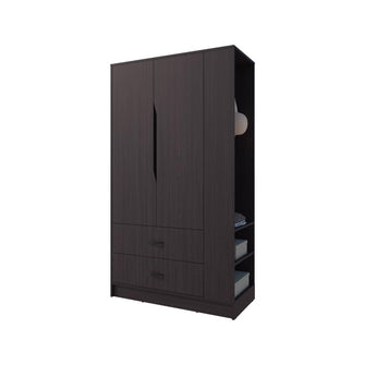 Closet Dakota, Wengue, con tres puertas abatibles y un cajon ZF