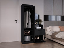 Closet Tocador Praga, Wengue, con diseño moderno incluye Espejo