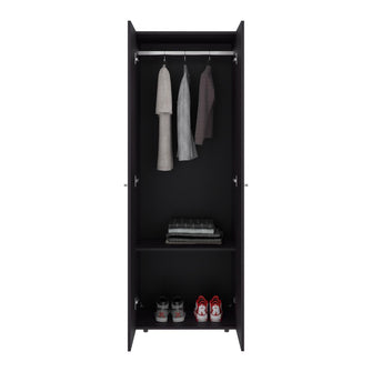 Closet Beico, Wengue, con dos Puertas Abatibles y un Tubo cromado ZF
