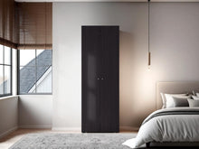Closet Beico, Wengue, con dos Puertas Abatibles y un Tubo cromado ZF