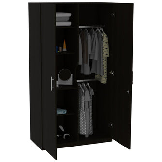 Closet Mintic, Wengue, con amplios espacios para guardar y organizar