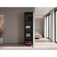 Closet Con Espejo Alma, Wengue, Una puerta abatible y entrepaños para guardar ropa ZF