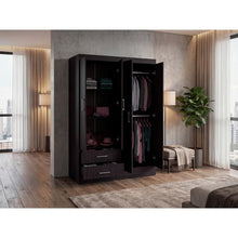 Closet Sarani, Wengue, Con 2 Cajones y 4 Puertas de Fácil Armado ZF