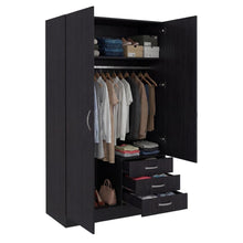 Closet Marfil, Wengue, Con Dos Puertas Abatibles y Tres Cajones ZF