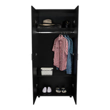 Closet Carlota, Wengue, con Un Tubo Cromado y Dos Entrepaños