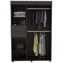 Closet Tulipán, Wengue, con Dos Cajones Amplios y Cuatro Puertas Abatibles