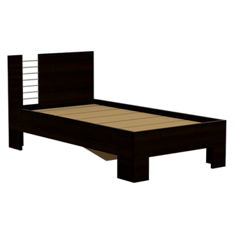 Cama Sencilla Elaxi, Wengue, Incluye Tendido de Tablas