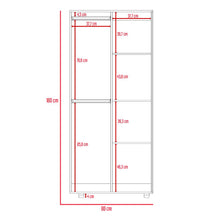 Closet Tera, Wengue y Negro,  Dos Puertas Abatibles y Dos Tubos Cromados