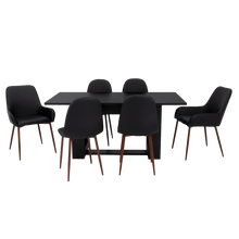 Combo Comedor Satura, Wengue y Café Claro, Incluye Comedor y 6 Sillas