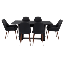 Combo Comedor Satura, Wengue y Café Claro, Incluye Comedor y 6 Sillas