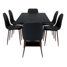 Combo Comedor Satura, Wengue y Café Claro, Incluye Comedor y 6 Sillas